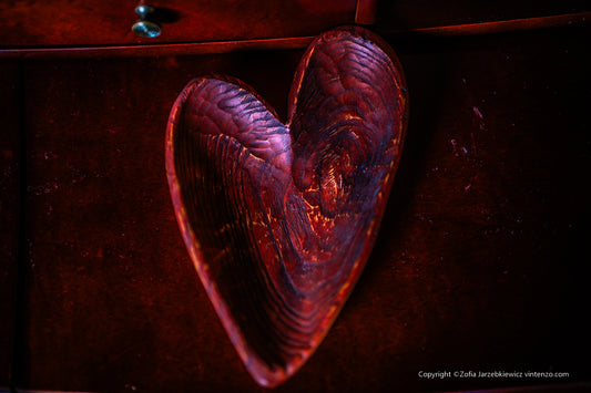 Wooden Loveheart Trinket Plate