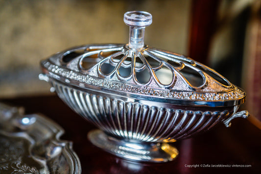 Rare Vintage Silver Plated Oval Rose Bowl