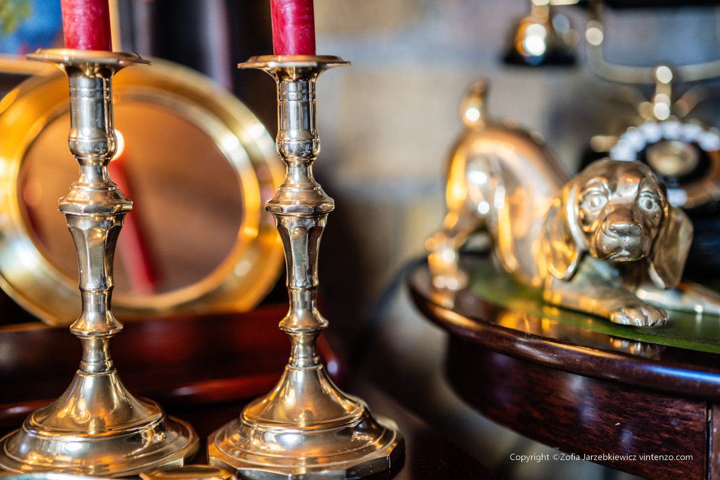 Set of 2 Vintage Brass Candleholders