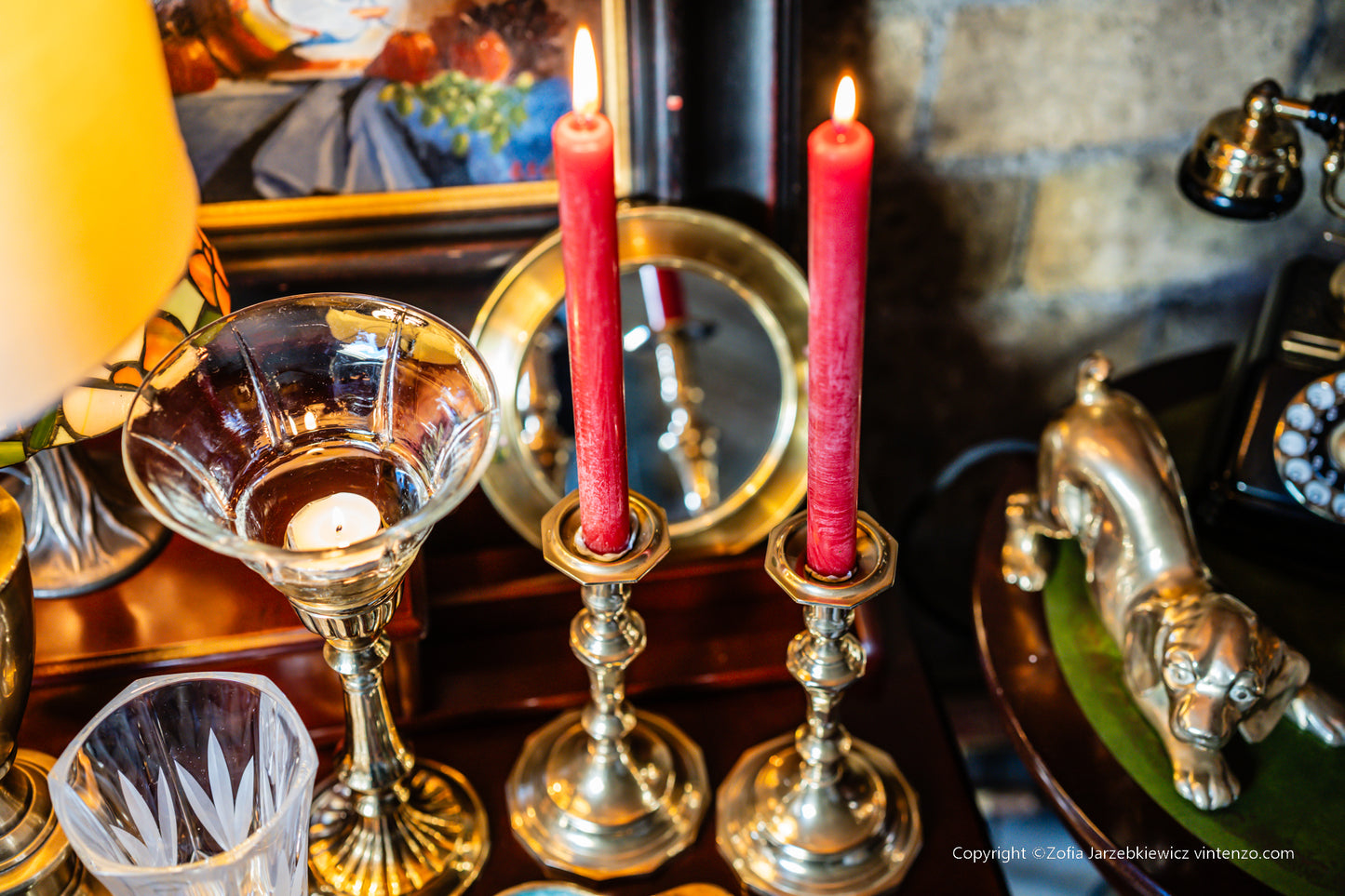Set of 2 Vintage Brass Candleholders
