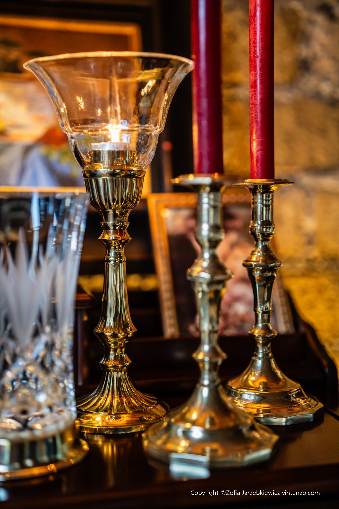 Set of 2 Vintage Brass Candleholders